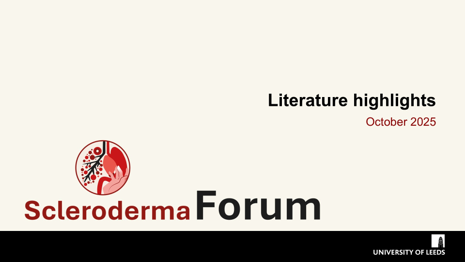 Literature review thumbnail: Scleroderma Literature Highlights – October 2025