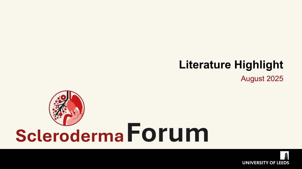Literature review thumbnail: Scleroderma Literature Highlights – August 2025