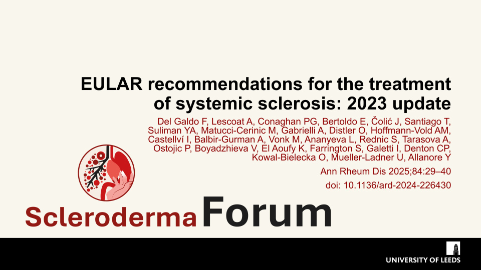 Publication thumbnail: EULAR recommendations for the treatment of systemic sclerosis: 2023 update